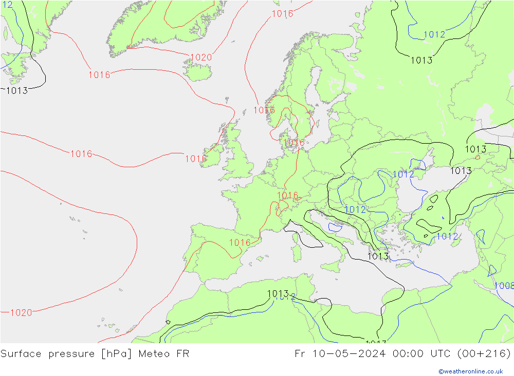 Bodendruck Meteo FR Fr 10.05.2024 00 UTC