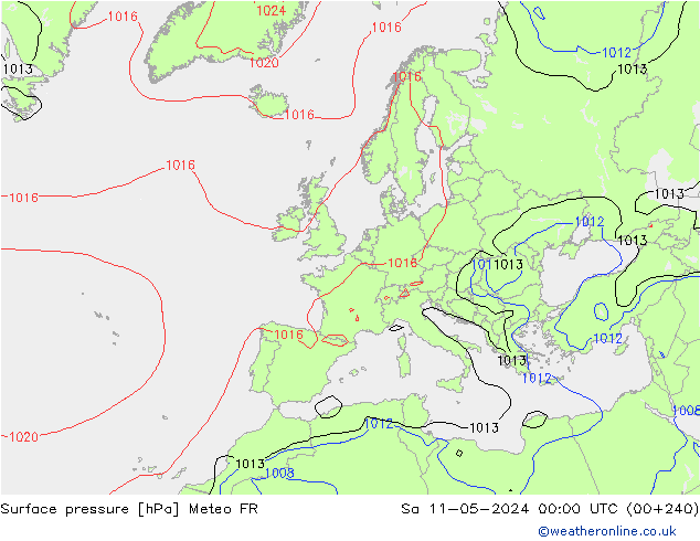 Bodendruck Meteo FR Sa 11.05.2024 00 UTC