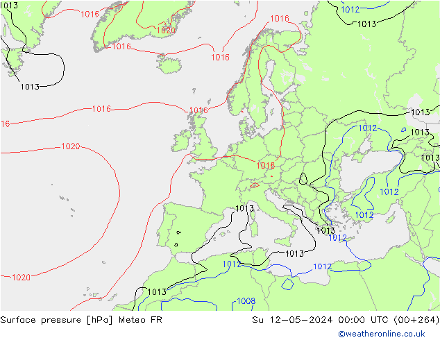 Bodendruck Meteo FR So 12.05.2024 00 UTC