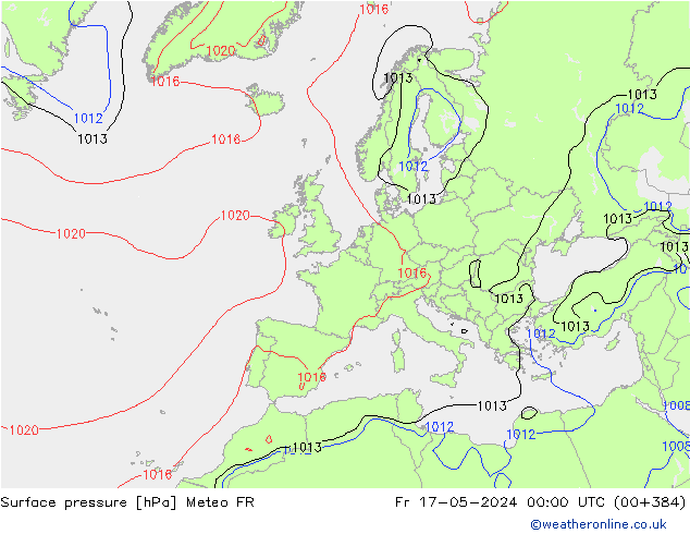 ciśnienie Meteo FR pt. 17.05.2024 00 UTC