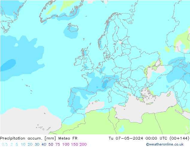 Toplam Yağış Meteo FR Sa 07.05.2024 00 UTC