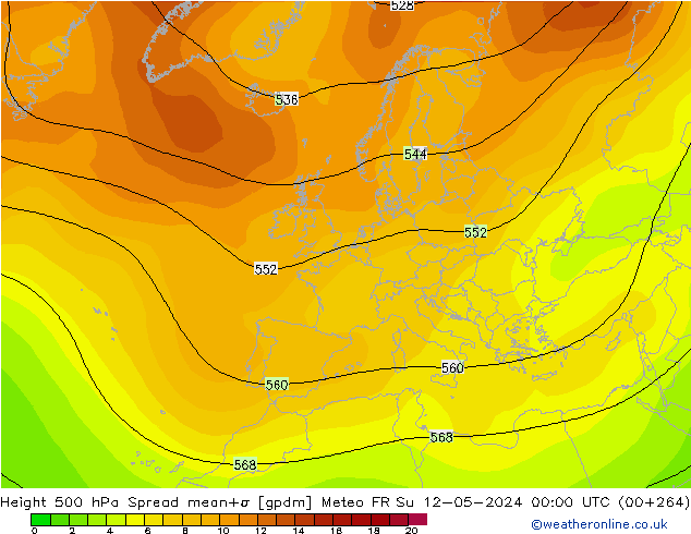 Height 500 hPa Spread Meteo FR Dom 12.05.2024 00 UTC