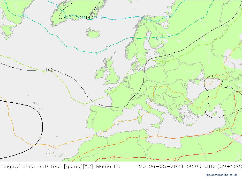 Height/Temp. 850 hPa Meteo FR Mo 06.05.2024 00 UTC