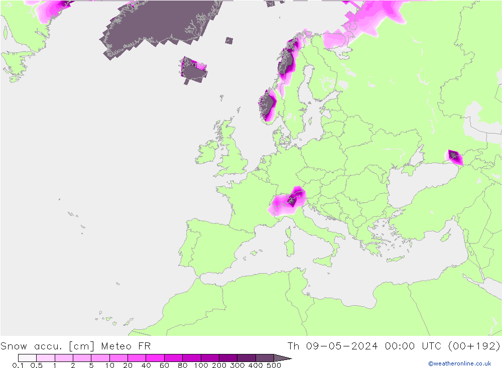 Schneemenge Meteo FR Do 09.05.2024 00 UTC