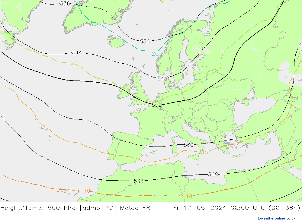 Height/Temp. 500 hPa Meteo FR Fr 17.05.2024 00 UTC