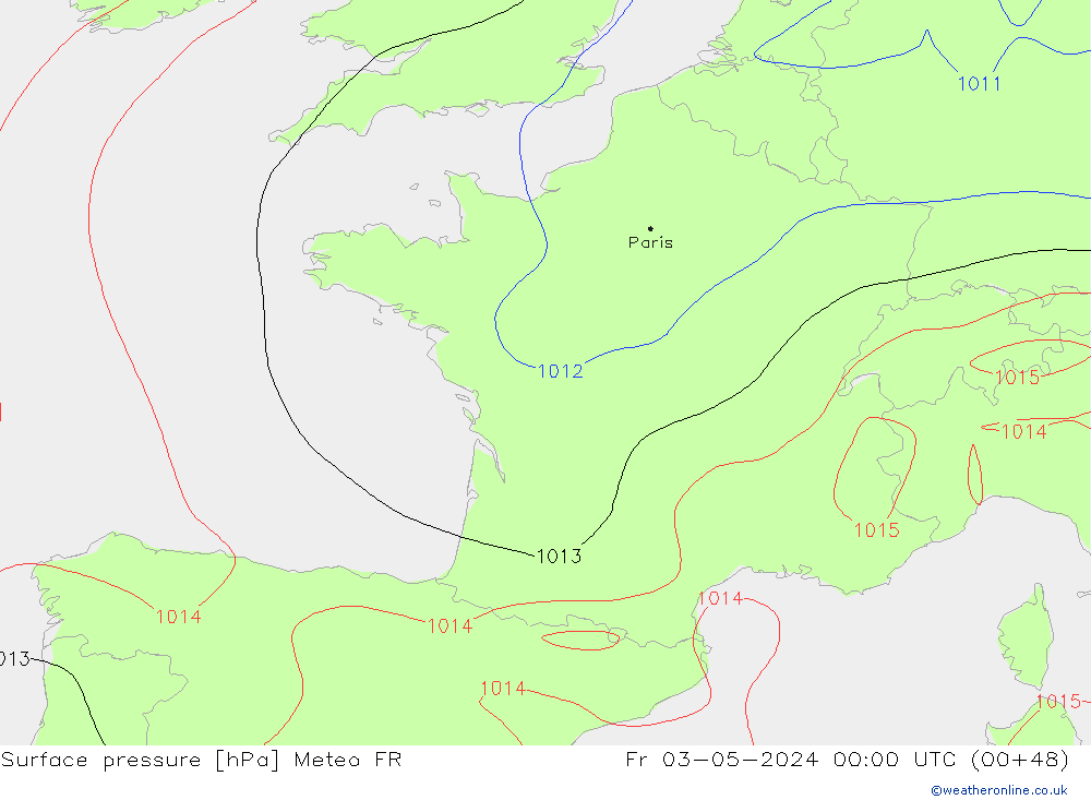 Bodendruck Meteo FR Fr 03.05.2024 00 UTC