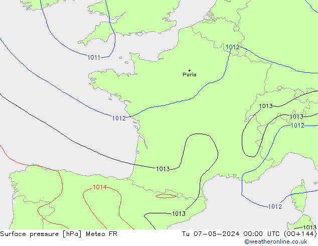 Bodendruck Meteo FR Di 07.05.2024 00 UTC
