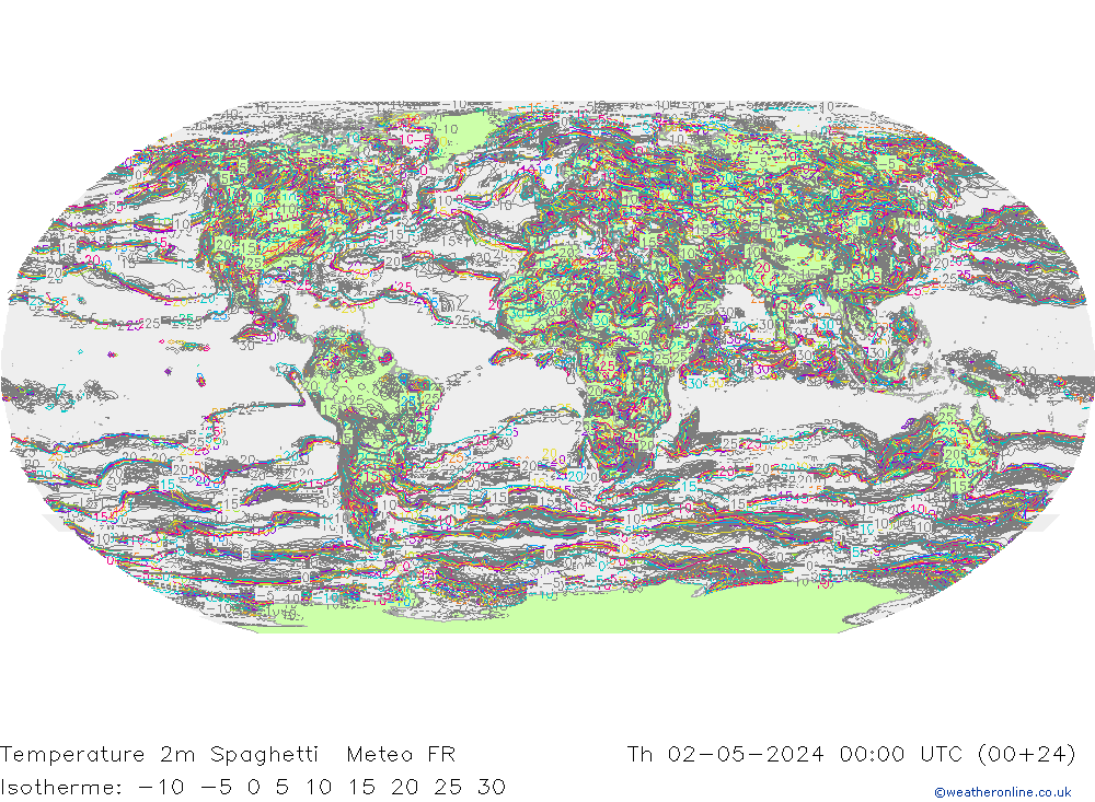 Temperature 2m Spaghetti Meteo FR Th 02.05.2024 00 UTC