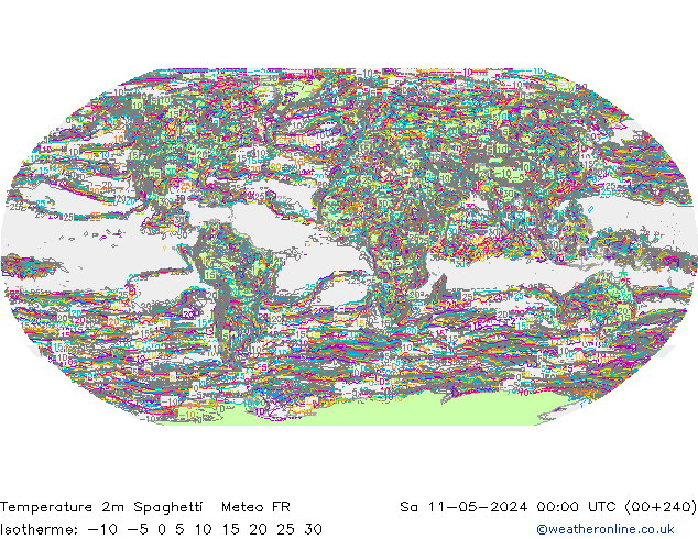 mapa temperatury 2m Spaghetti Meteo FR so. 11.05.2024 00 UTC
