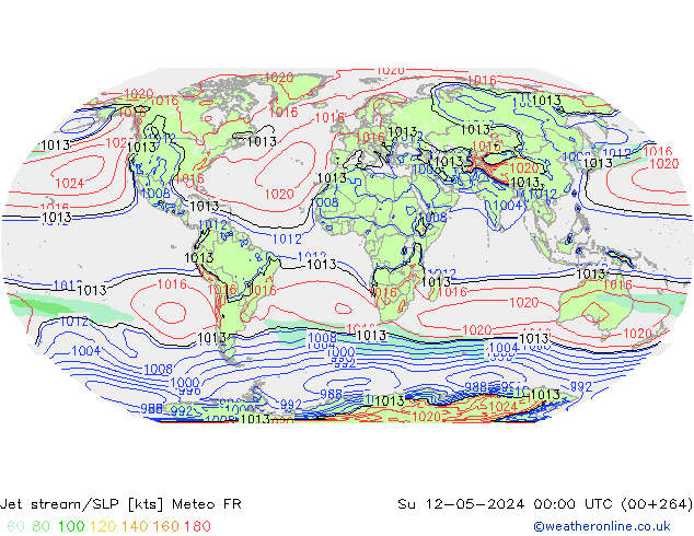 Jet stream Meteo FR Dom 12.05.2024 00 UTC