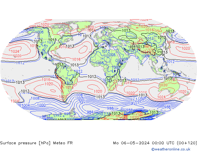 Yer basıncı Meteo FR Pzt 06.05.2024 00 UTC