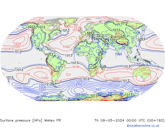 Yer basıncı Meteo FR Per 09.05.2024 00 UTC