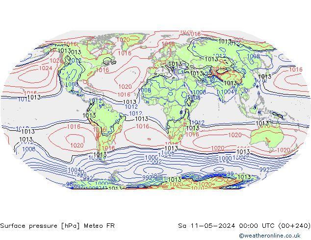 Bodendruck Meteo FR Sa 11.05.2024 00 UTC