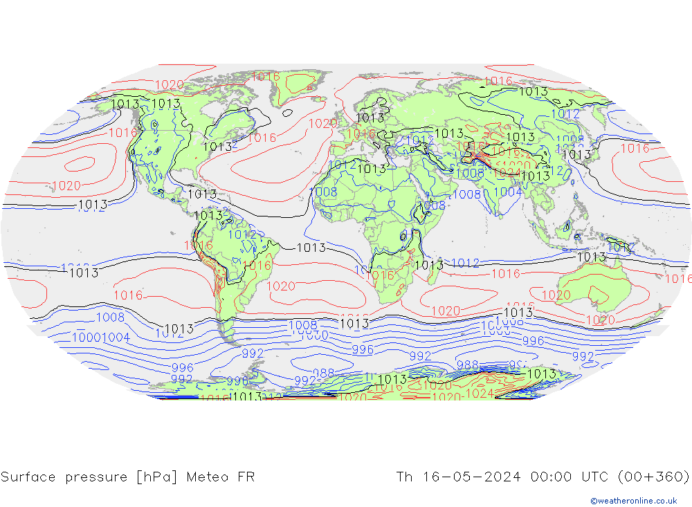 Luchtdruk (Grond) Meteo FR do 16.05.2024 00 UTC