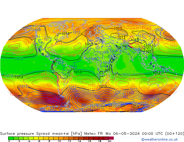 Surface pressure Spread Meteo FR Mo 06.05.2024 00 UTC