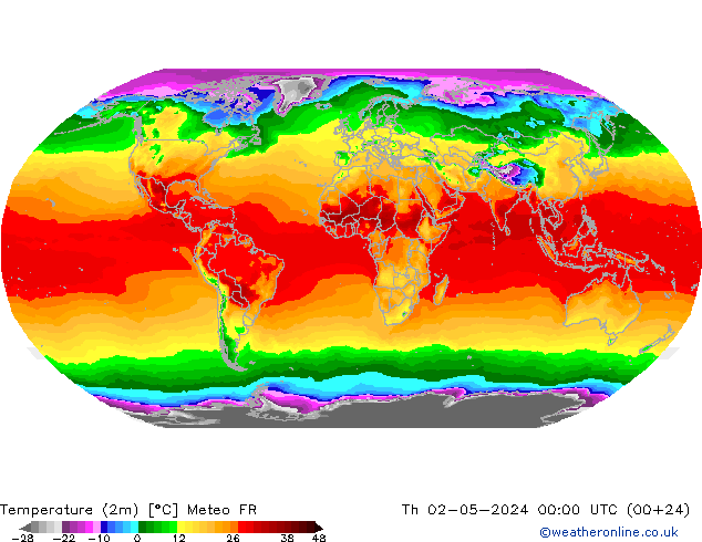 карта температуры Meteo FR чт 02.05.2024 00 UTC