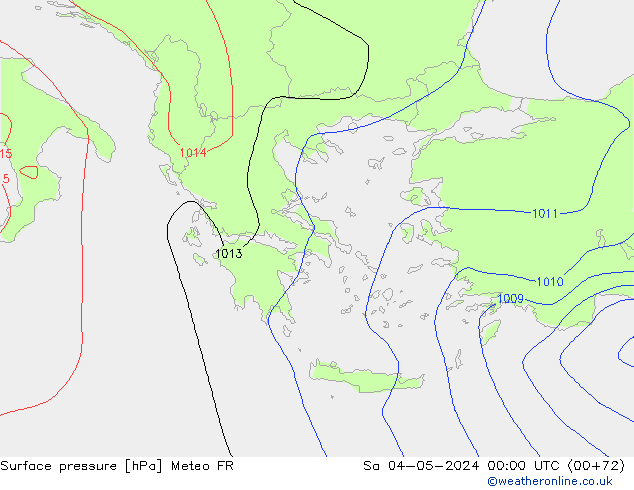 pression de l'air Meteo FR sam 04.05.2024 00 UTC