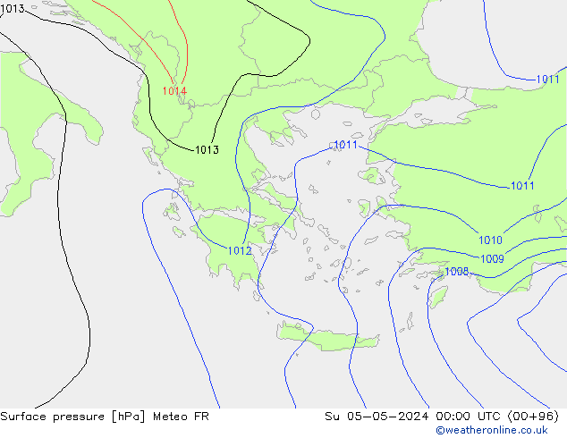 Pressione al suolo Meteo FR dom 05.05.2024 00 UTC