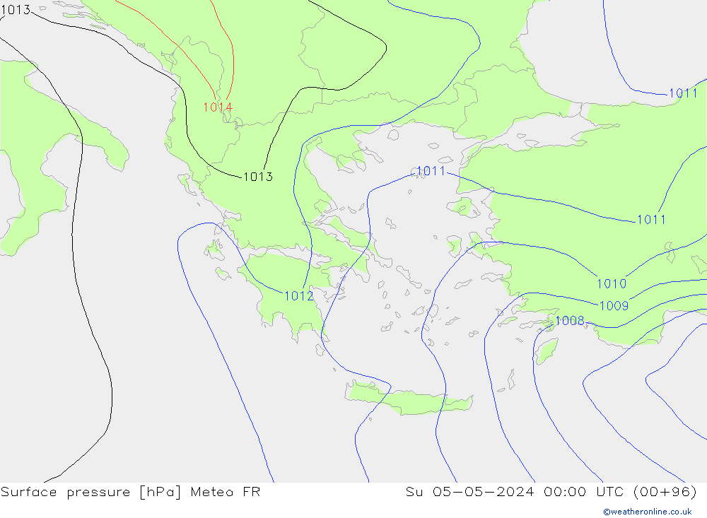 Surface pressure Meteo FR Su 05.05.2024 00 UTC