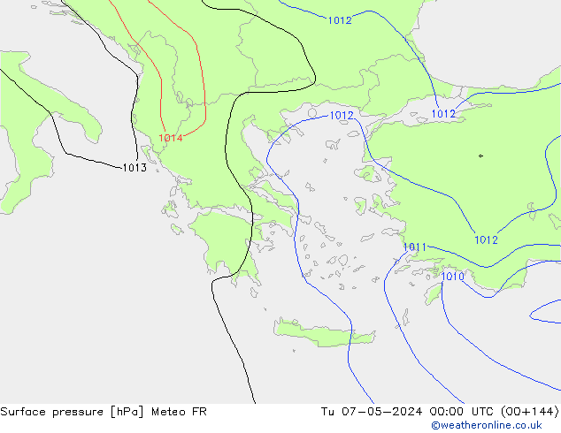 pressão do solo Meteo FR Ter 07.05.2024 00 UTC
