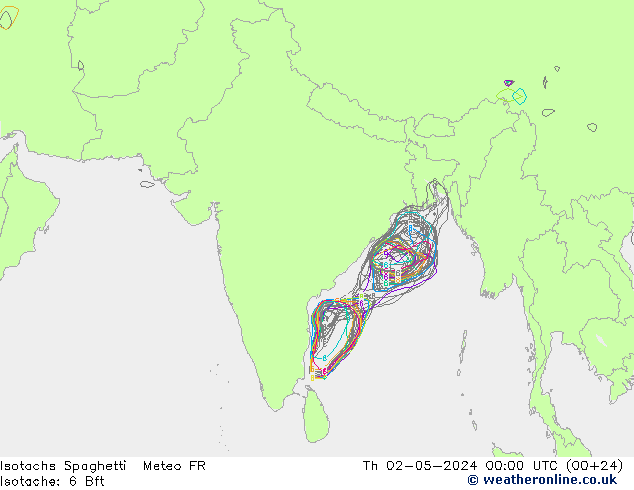 Isotachs Spaghetti Meteo FR чт 02.05.2024 00 UTC