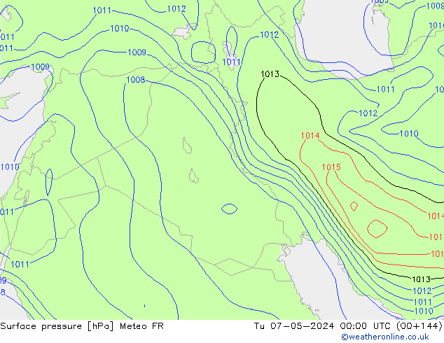 Surface pressure Meteo FR Tu 07.05.2024 00 UTC