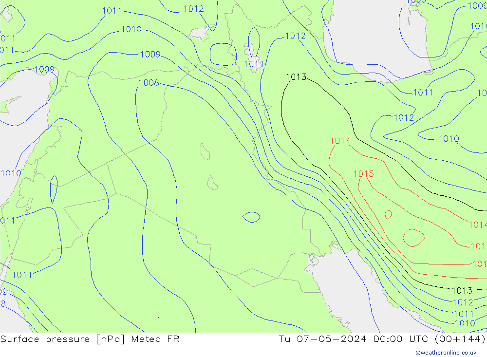 приземное давление Meteo FR вт 07.05.2024 00 UTC
