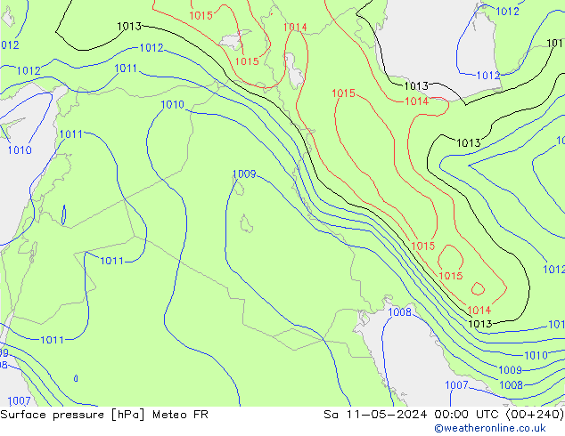 приземное давление Meteo FR сб 11.05.2024 00 UTC