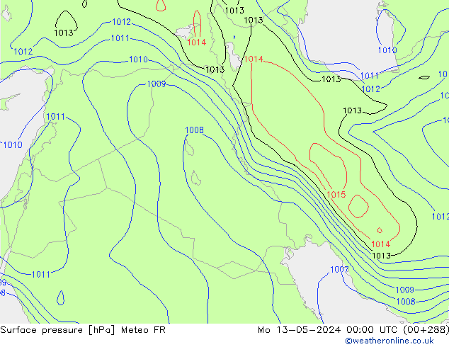 ciśnienie Meteo FR pon. 13.05.2024 00 UTC