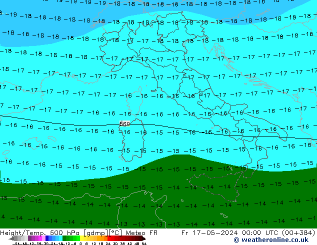 Height/Temp. 500 hPa Meteo FR Fr 17.05.2024 00 UTC