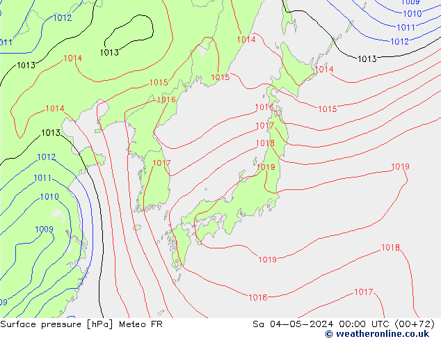 Atmosférický tlak Meteo FR So 04.05.2024 00 UTC