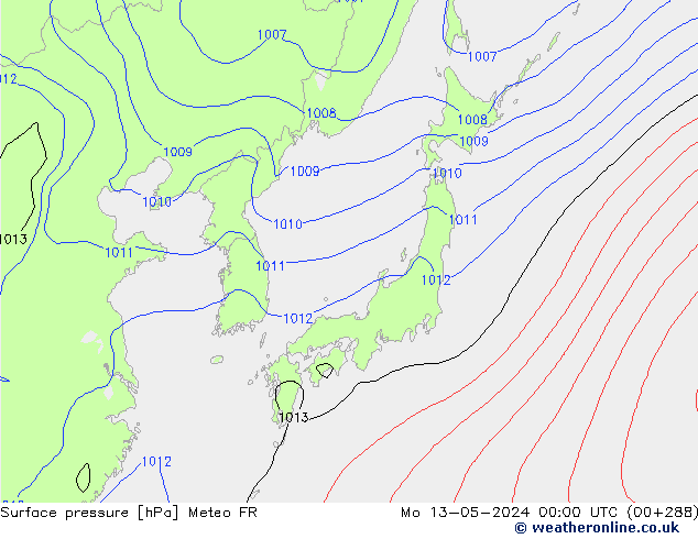 Presión superficial Meteo FR lun 13.05.2024 00 UTC