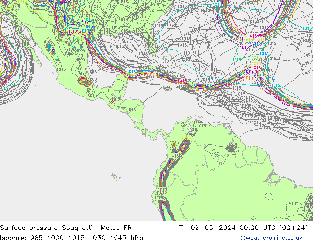 Yer basıncı Spaghetti Meteo FR Per 02.05.2024 00 UTC