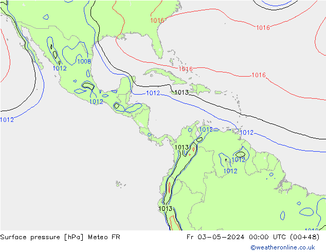 Yer basıncı Meteo FR Cu 03.05.2024 00 UTC