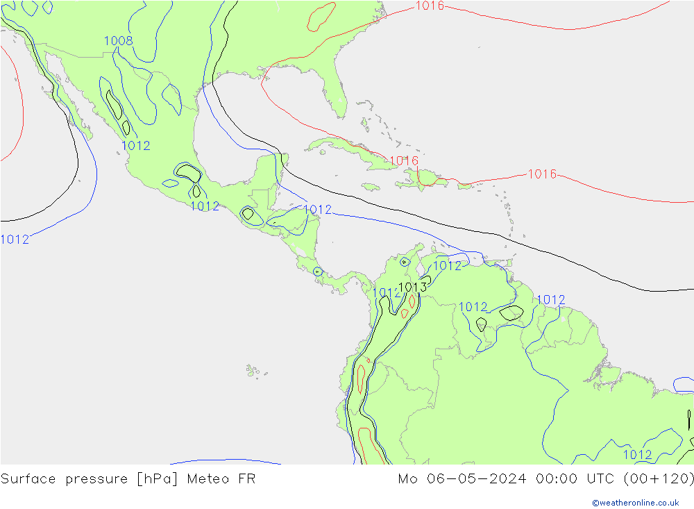 pressão do solo Meteo FR Seg 06.05.2024 00 UTC