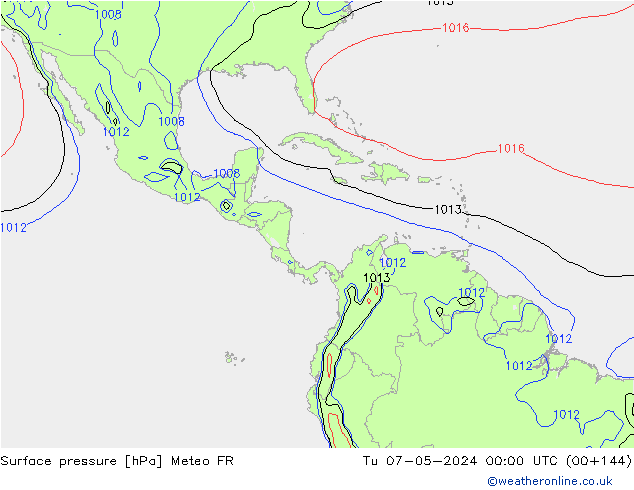 Pressione al suolo Meteo FR mar 07.05.2024 00 UTC