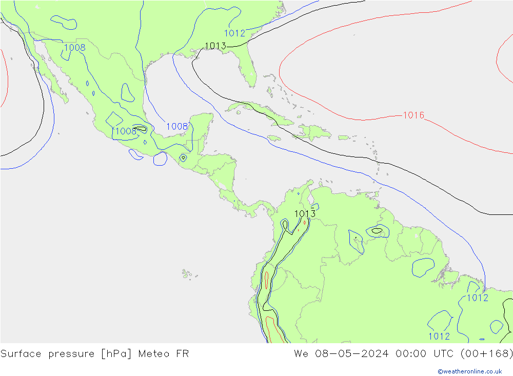 Luchtdruk (Grond) Meteo FR wo 08.05.2024 00 UTC