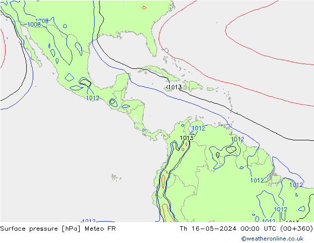 ciśnienie Meteo FR czw. 16.05.2024 00 UTC