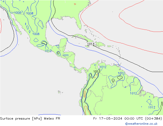 Luchtdruk (Grond) Meteo FR vr 17.05.2024 00 UTC