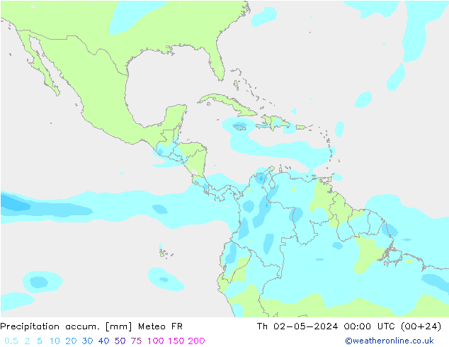 Precipitation accum. Meteo FR gio 02.05.2024 00 UTC