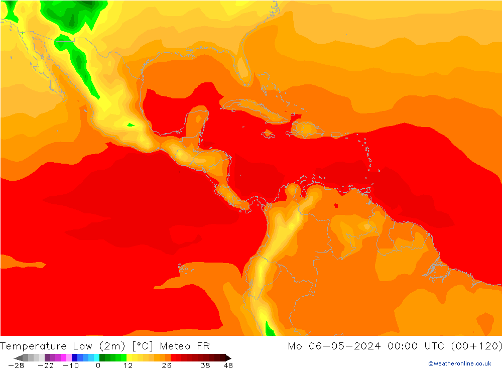 Temperature Low (2m) Meteo FR Mo 06.05.2024 00 UTC