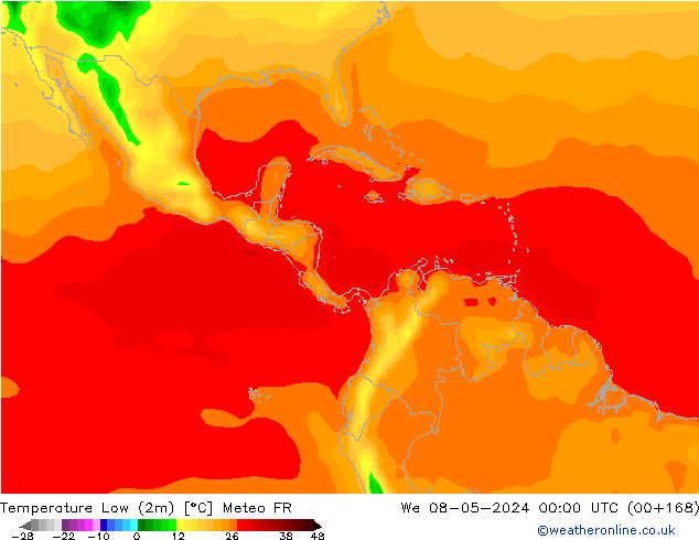 Min. Temperatura (2m) Meteo FR śro. 08.05.2024 00 UTC