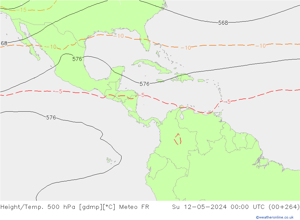 Hoogte/Temp. 500 hPa Meteo FR zo 12.05.2024 00 UTC