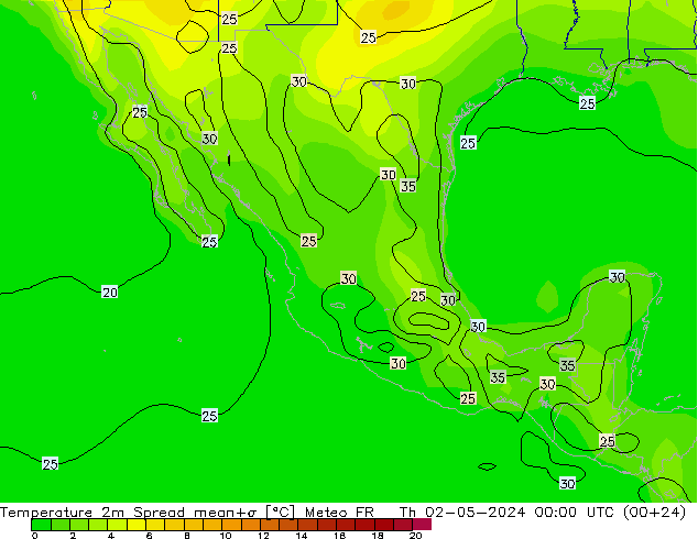 Sıcaklık Haritası 2m Spread Meteo FR Per 02.05.2024 00 UTC