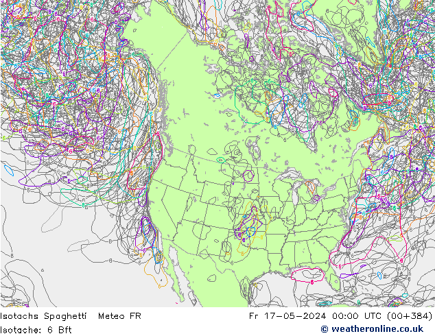 Izotacha Spaghetti Meteo FR pt. 17.05.2024 00 UTC