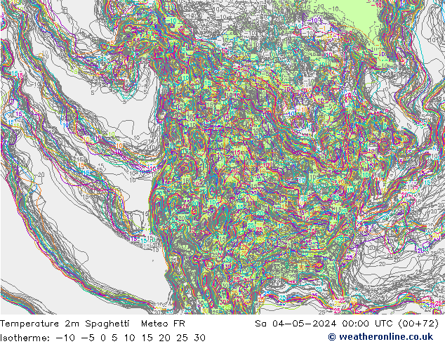 Temperature 2m Spaghetti Meteo FR So 04.05.2024 00 UTC