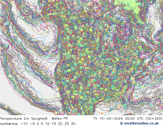 温度图 Spaghetti Meteo FR 星期四 16.05.2024 00 UTC