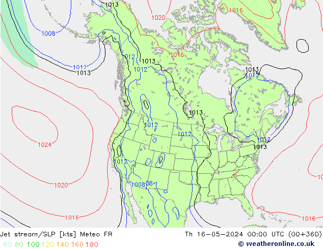 Jet stream Meteo FR Qui 16.05.2024 00 UTC