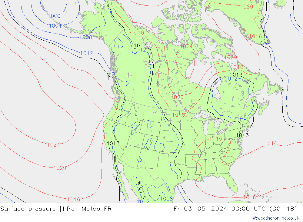 Yer basıncı Meteo FR Cu 03.05.2024 00 UTC