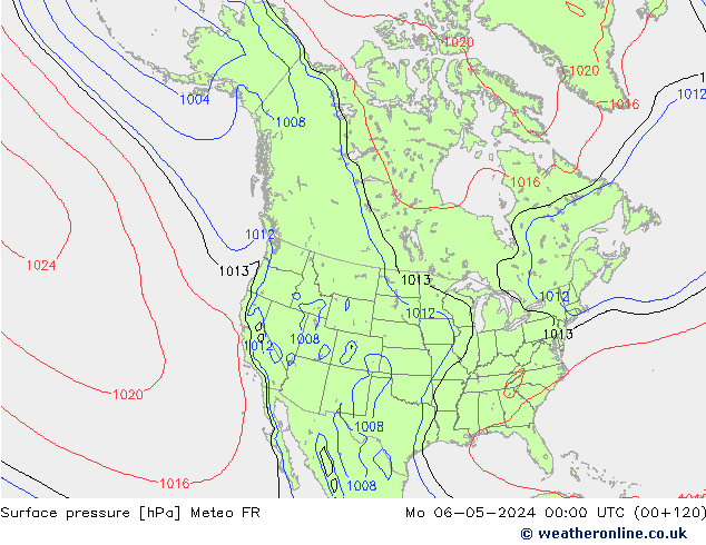 Surface pressure Meteo FR Mo 06.05.2024 00 UTC